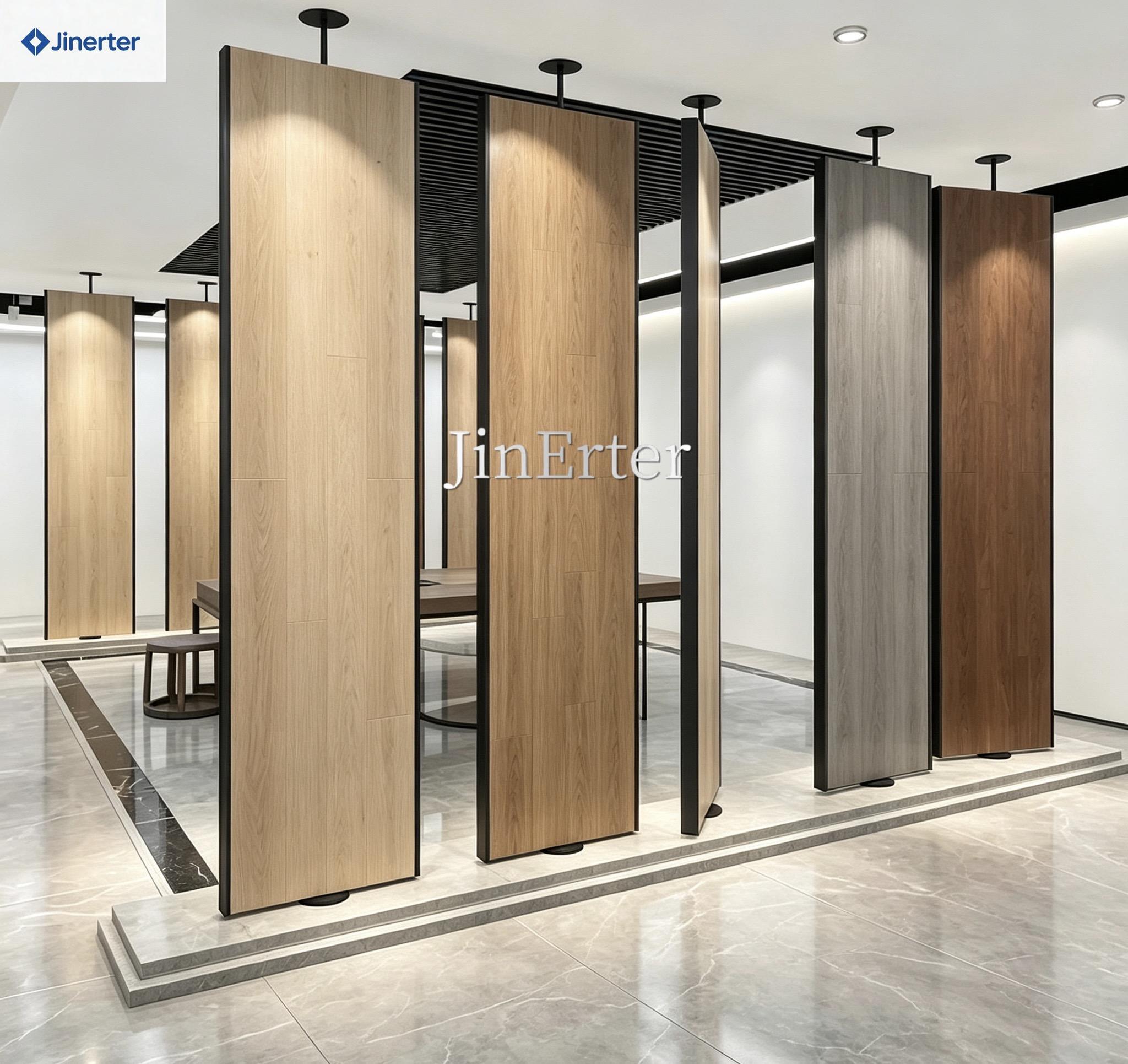 Bespoke Double-Sided Display Stands Rotating Tile Holders for Contemporary Design Eco-Friendly Powder Coating for Retail Use