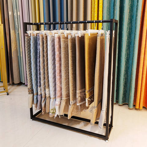 New Soft Furnishings Home Textile Display Rack Floor-standing Card Fabric swatch Single-row Metal Display Stand Exhibition