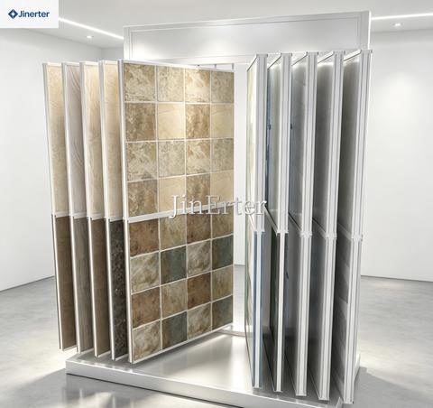 Custom-sized 600 * 600 and 800 *800 mm tile panel wing-shaped display racks