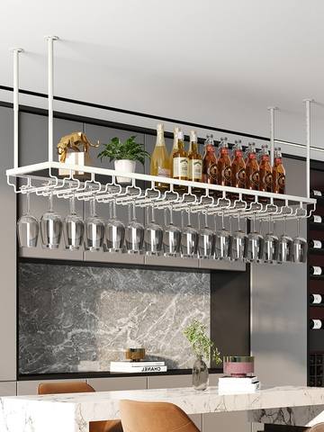 Bamboo Red Wine Glass Rack Home Use Light Luxury High-End Hanging Upside-Down Stemware Holder Bar Counter Creative Design