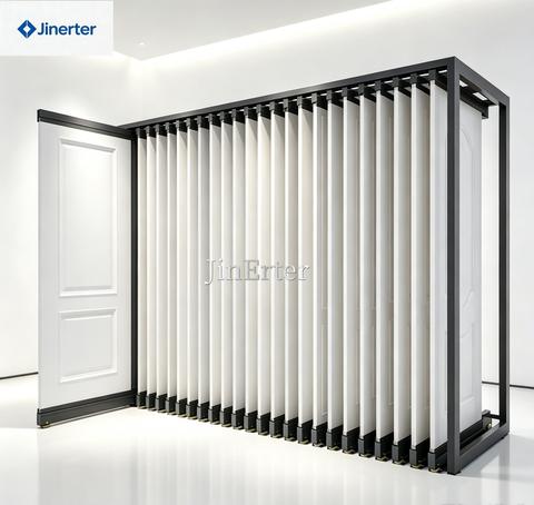 Bespoke metal frameless garage door display rack  height-adjustable, suitable for pull-out cupboards
