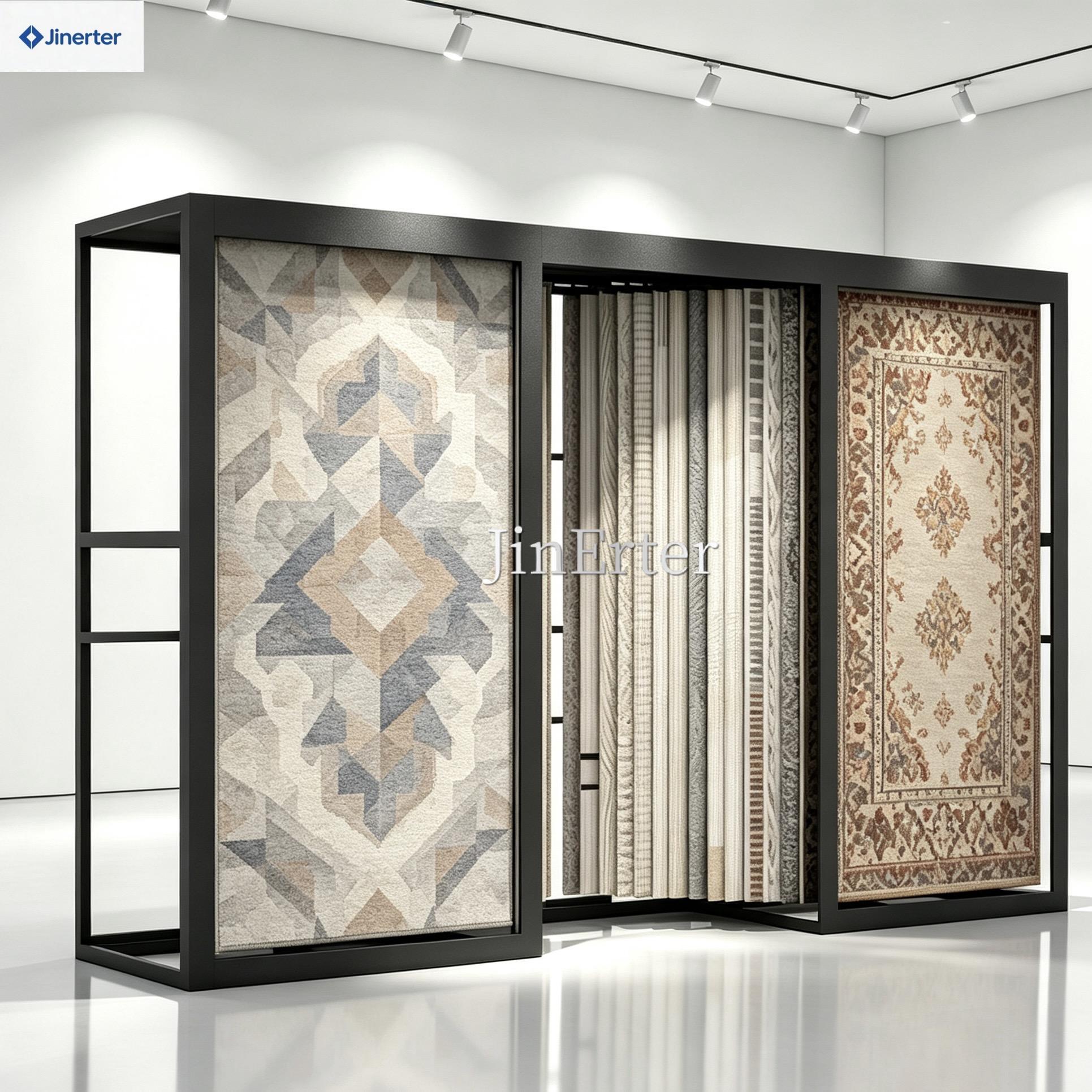 Best-Selling Modern Steel Freestanding Heavy-Duty -Style Carpet Display Racks Eco-friendly Powder Coating for Retail