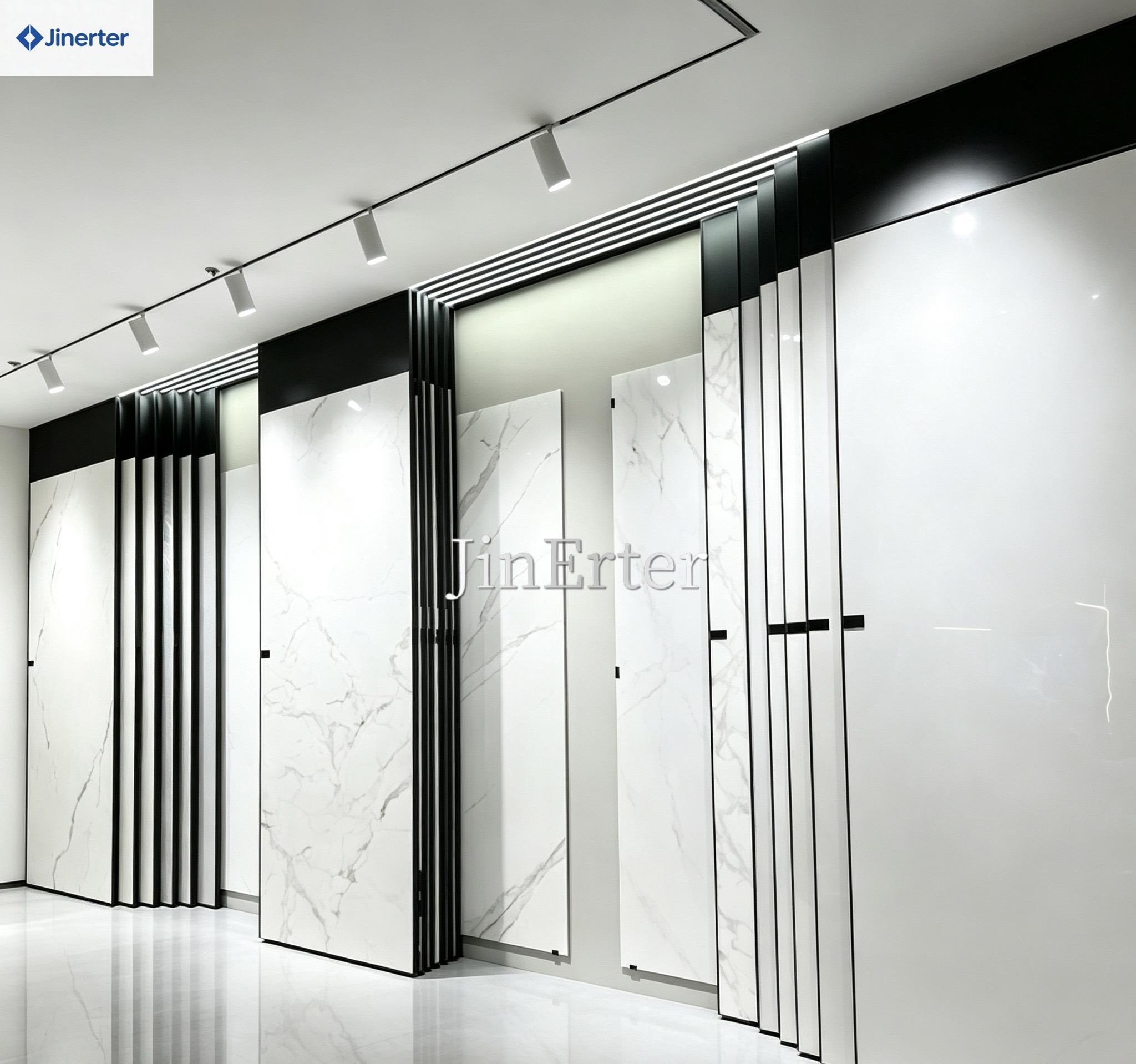 Sliding Tile Display Rack- Adjustable Metal Display Stand Eco-friendly Coating for Tiles Quartz Stone Wall Panels Retail