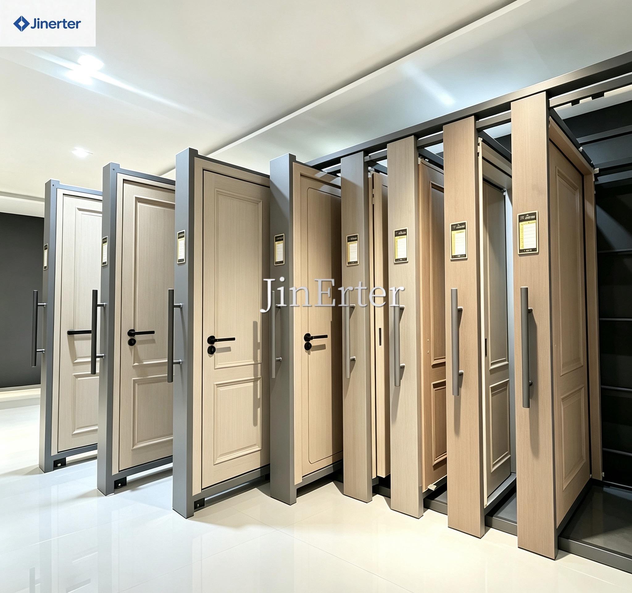 Heavy-duty Contemporary Sliding Door Display Rack High-Capacity Space-Saving Eco-Friendly for Showrooms Featuring Wooden/Glass