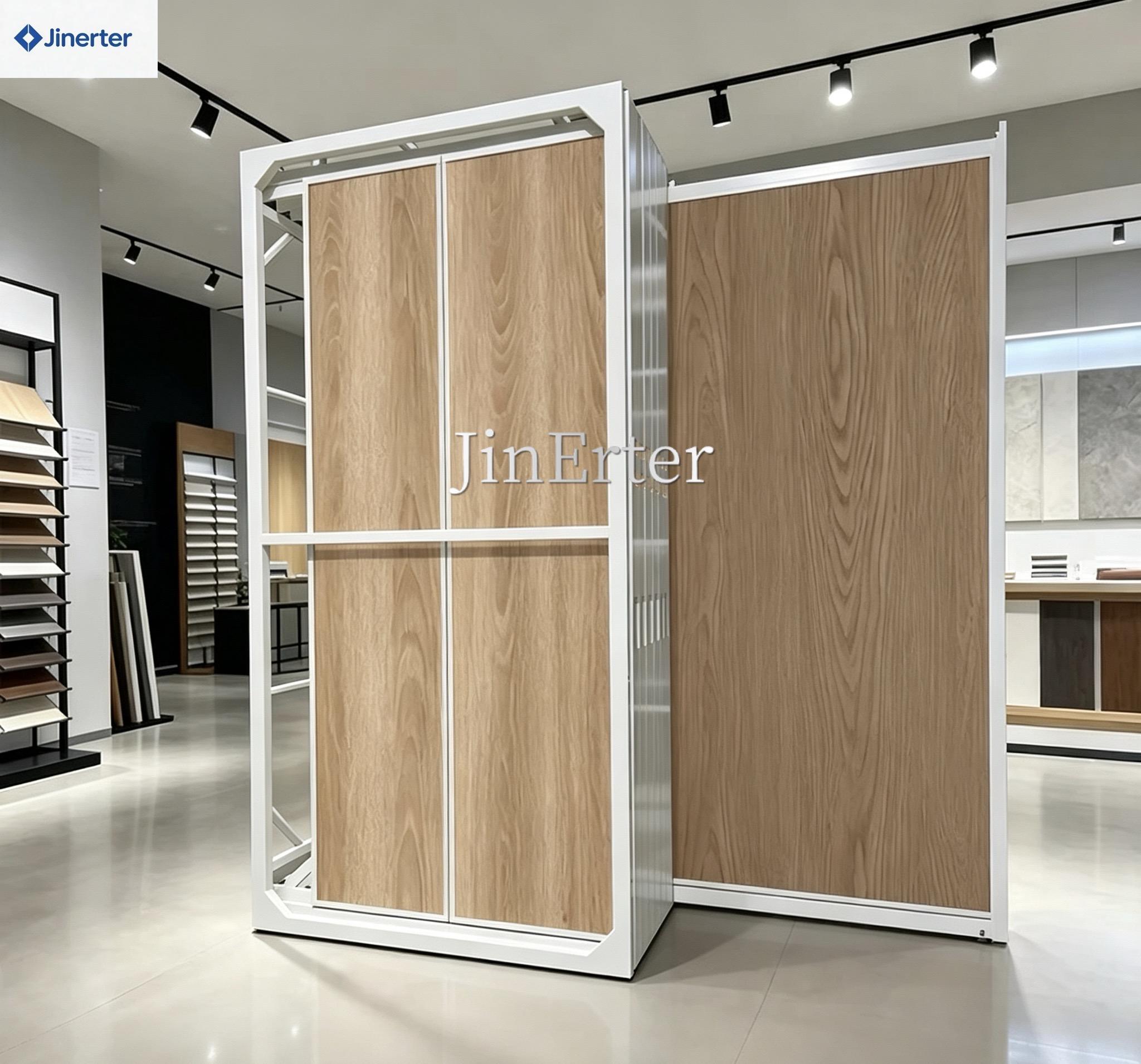 Custom-made Modern Wooden Floor Standing Glass Pull-out Display Rack Engineered Stone Granite Tile Base for Eco-friendly