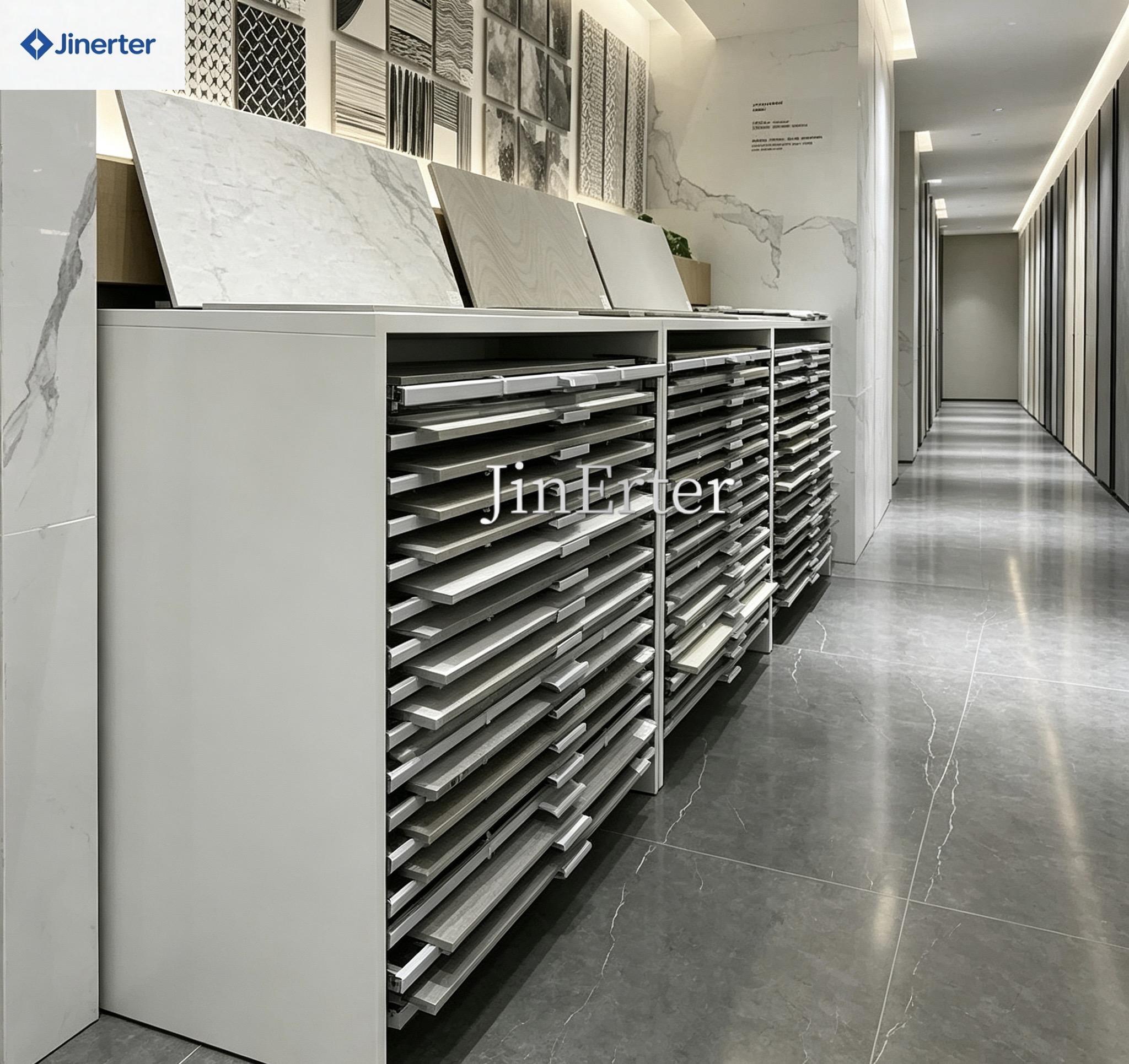Factory-Customized 20-Tier Metal Tile Drawer Display Cabinet 60x120 Marble Granite Shelves for Contemporary Design Retail