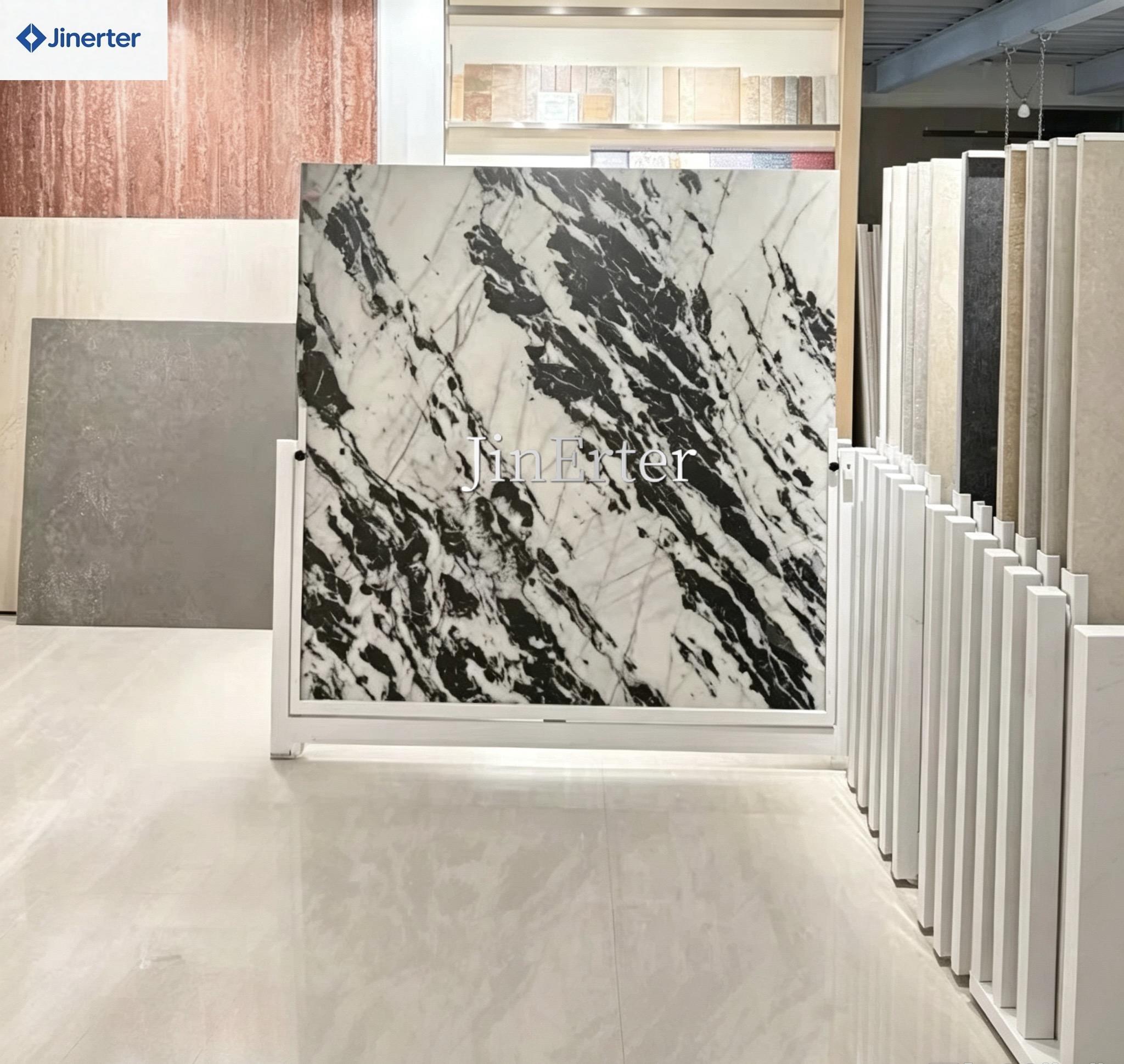 For Metal Floor Standing Display Stand 360-Degree Rotating Sliding Mechanism Contemporary Style Eco-Friendly Powder Coating
