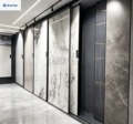 Customisable metal, quartz and granite display stands with push-pull sliding display units for marble and stone displays