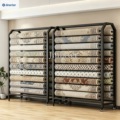 Custom Double-Sided Stretch Fabric Roll Display Stand; Metal Textile, Carpet, and Blanket Display and Storage Rack