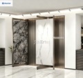 Customizable, adjustable-size sliding tile display rack; metal sliding ceramic rack suitable for marble slabs