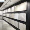 Custom modern metal tile display racks and high-end ceramic racks, ideal for stone and ceramic tile showrooms