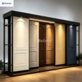 Custom-made metal sliding door frames; wooden sliding doors with handle brackets for indoor display racks