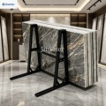 Customizable modern stone, marble, granite, and quartz glass slab bundling racks for use in eco-friendly showrooms or warehouses