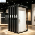 Custom-made metal sliding door frames; wooden sliding doors with handle brackets for indoor display racks