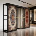 Custom Modern Eco-Friendly Multi-layer Sliding Carpet & Rug Display Rack Heavy Duty Pull-Out Stand for Showroom Factory Price