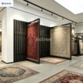 Customizable sliding carpet display racks, pull-out high-capacity carpet racks, and storage racks for fabric rugs in showrooms