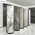 Customizable 360-degree rotating tile display stands; quartz and granite flooring; high-quality metal and MDF display racks