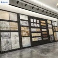 Wall-mounted tile display racks, pegboard, sintered stone slabs, plastic and glass floor retail
