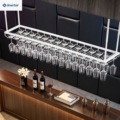 Iron Art Hanging Wine Glass Rack Creative Simple Storage Inverted Design for Bar & Home Use Handmade Model TB918