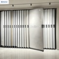 Customizable Modern Slanted Tile Display Rack for Rock Plate Stone Exhibition New Design Display Racks in Hall