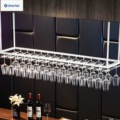 Red Wine Glass Holder Hanging Home Furniture Iron Wine Rack with Upside Down Design for Bar Counter