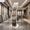 Floor Standing Tile Display Rack Stone Marble Quartz Sample Holder High Load Bearing Showroom Use Space Saving Customizable