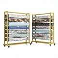 High-End Customized Fabric Logo Carpet Rug Blanket Sample Stand Fabric Roll Display Rack for Showroom