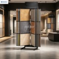 Tile Display Racks, Double-Sided Flip Floor Tile Display Racks, Mobile Stone Display Cabinets, Metal Shelving Units