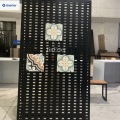 Metal sliding rack floor display stand for wall tile display stands, showroom tile display stands