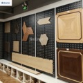 Tile Display Racks, Perforated Metal Sheets, Floor Tile Racks, Aluminum, Wooden, Stone, Wall-Mounted, Perforated, Freestanding