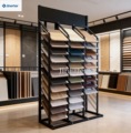 Factory Custom Vertical Tile Display Rack Heavy Duty Small Footprint Stone Slab Marble Quartz Storage Display Stand for Showroom