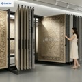 Factory Customized Modern Double Sided Metal Rug Display Rack for Over Design High Load Capacity Space Saving for Showroom Use