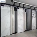 Customizable Metal Quartz Granite Display Racks Push-Pull Sliding Showroom Floor Stand for Marble Stone Horizontal Displays