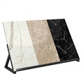 Wood Floor-Standing Vertical Tile Display Rack for Ceramic Wall Floor Tiles with Wainscoting Shelf