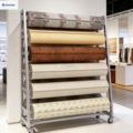 Heavy-duty fabric roll display stands, textile display stands, floor-standing fabric roll display stands, fabric roll holders
