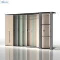 Customizable horizontal sliding metal display racks for building materials stores and showrooms