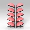 Multi-Layer Wave Design Semi-Circular Ball Storage Rack for Yoga & Balance Balls Fitness Display