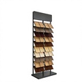 Floor Display Rack Tile & Stone Color Board Rack Freestanding Vertical Solid Wood Display Stand 6 Shelves Painted Finish