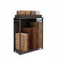 Multifunctional Wooden Floor Display Rack Tile Stone Color Sample Stand Freestanding Solid Wood Showroom Use Sample Display Rack