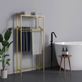 Home Floor-Standing Vertical Towel Rack with Multifunctional Storage for Bathroom and Bathtub