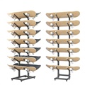 Double Sided Freestanding Vertical Sports Goods Display Rack for Skateboard Balance Board Ski Board Storage Children's