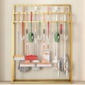 Iron Supermarket Mop Broom Display Rack Hanging Mobile Storage for Hardware Store