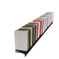 Marble Tile & Stone Sample Display Stand with Wood Grain Finish 4-Shelf Floor-Standing Slant Insert Type