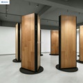 360 Degree Rotating Display Stand for Wooden Floor Sample WPC Panel & Granite Floor for Exhibition Hall Use