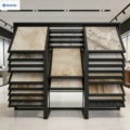 Factory Customized Ceramic Tile Stone Sliding Rack Horizontal Pushing Wood Flooring Hardwood Parquet Deck Inclined Display Stand