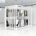 Customizable Sliding Push Pull Canvas Rack Hanging Painting Artwork Display Stand China Supplier's Showroom Displays