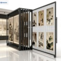 Customizable Sliding Push Pull Canvas Rack Hanging Painting Artwork Display Stand China Supplier's Showroom Displays