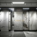 Tile Sliding Display Rack Stone Slab Feature Wall Sliding Display Stand